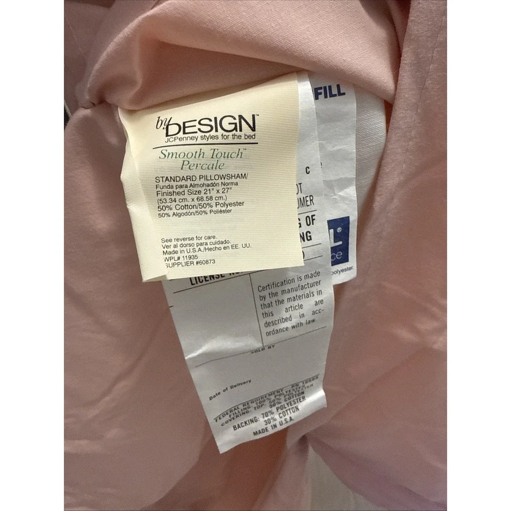 Vintage New Jcpenney Standard Pillow Sham 21 X 27 Made In Usa Pink Rose
